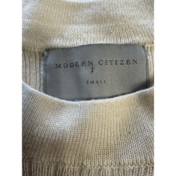 Modern Citizen Long Sleeve Sweater Mini Dress Cream Bodycon Textured Small - Picture 3 of 8